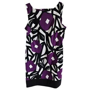 AB Studio Woman Size 10 Sheath Dress Floral Art Sleeveless Stretch  Colorful